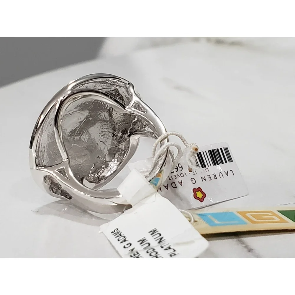 NEW SIZE 7 Lauren G Adams LGA Cocktail Ring peace sign mod statement hippie 70s